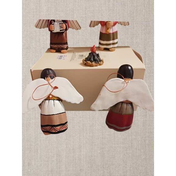 Roman Inc. 2003 Angel Figurines With Instruments & Fire Pit Set set of 5 - Picture 3 of 12